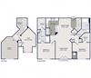 2 bedroom floor plan b at The Residences at Congressional Village, Rockville, MD, 20852